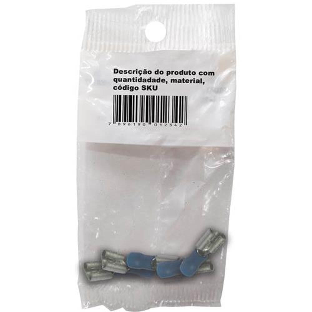Terminal Fêmea Azul 1,5 a 2,5mm - Cartela Com 5 Unidades