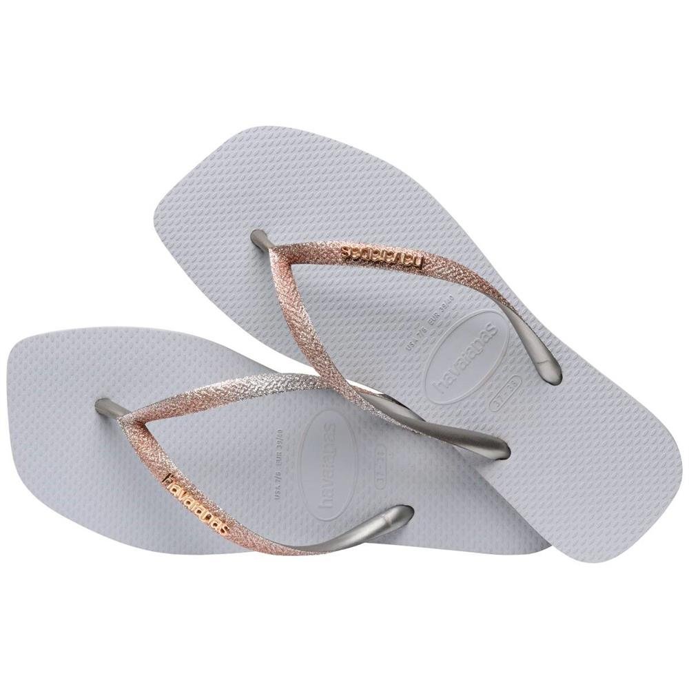 Havaianas Slim Square Glitter Cinza Gelo 39/40