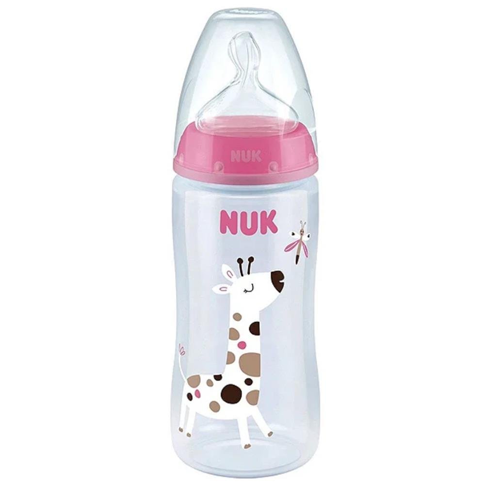 Mamadeira Anticolica NUK Controle de Temperatura First Choice 300ml Tamanho 2 +6 Meses Girafinha