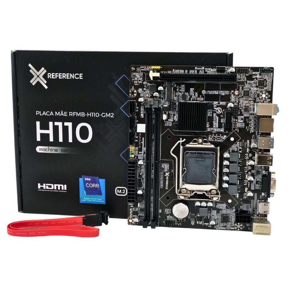Placa Mãe Reference H110-GM2, Gigabit, M.2, LGA 1151, MATX, DDR4