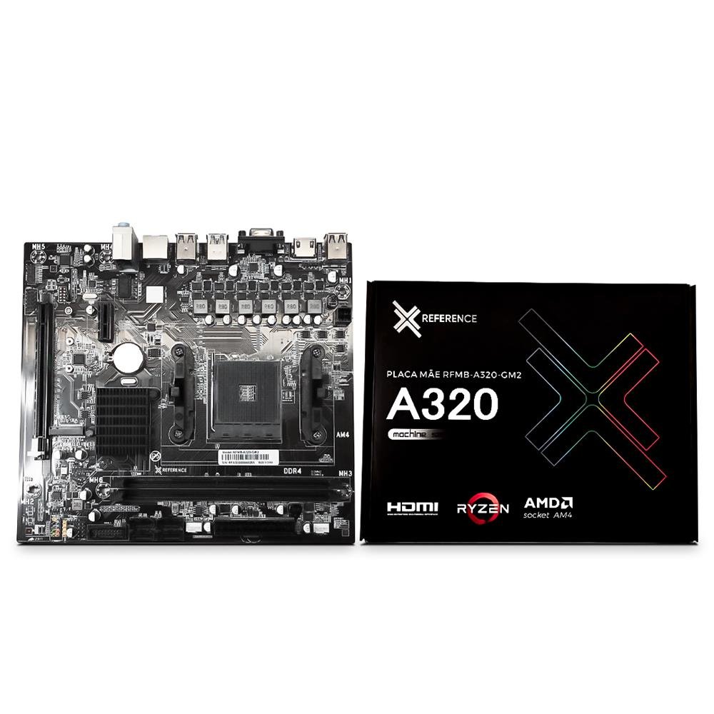 Placa Mãe Reference A320-GM2, Gigabit, M.2, AMD AM4, MATX, DDR4