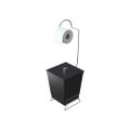 Suporte Papel Higiênico C/Lixeira Preta C2