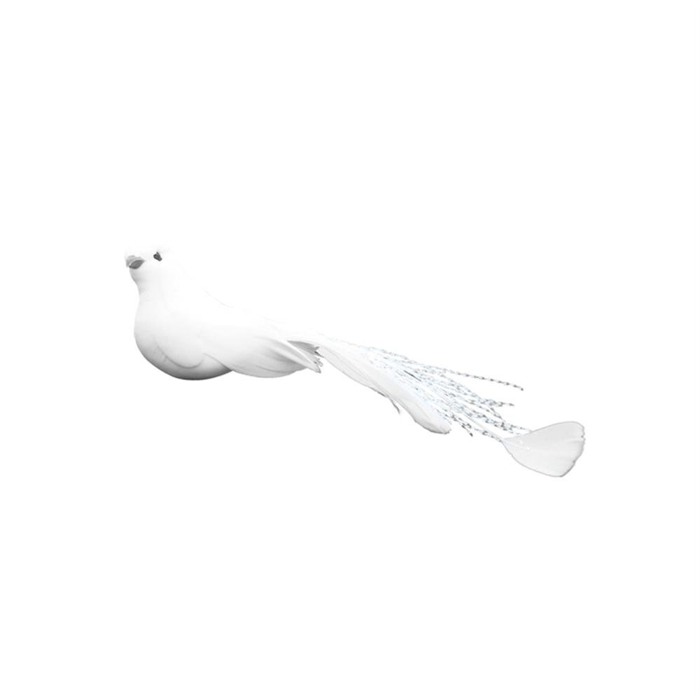 Enfeite Natal Pomba 12Cm Branca Plumas