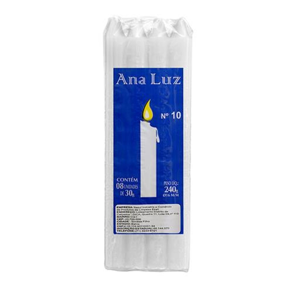 Vela Numero 10 Branca Ana Luz 30g