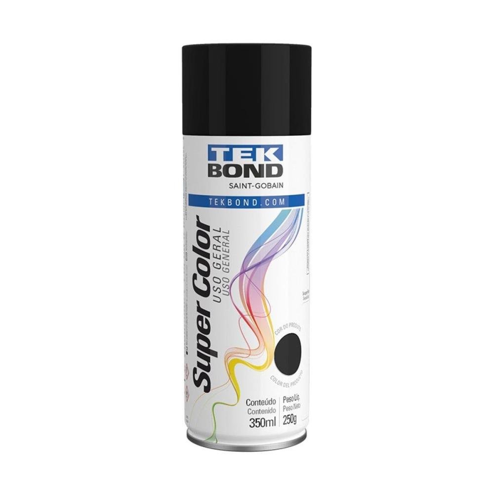 Tinta Aerossol Preto Fosco 350ml Tekbond Un.Venda: CX/6
