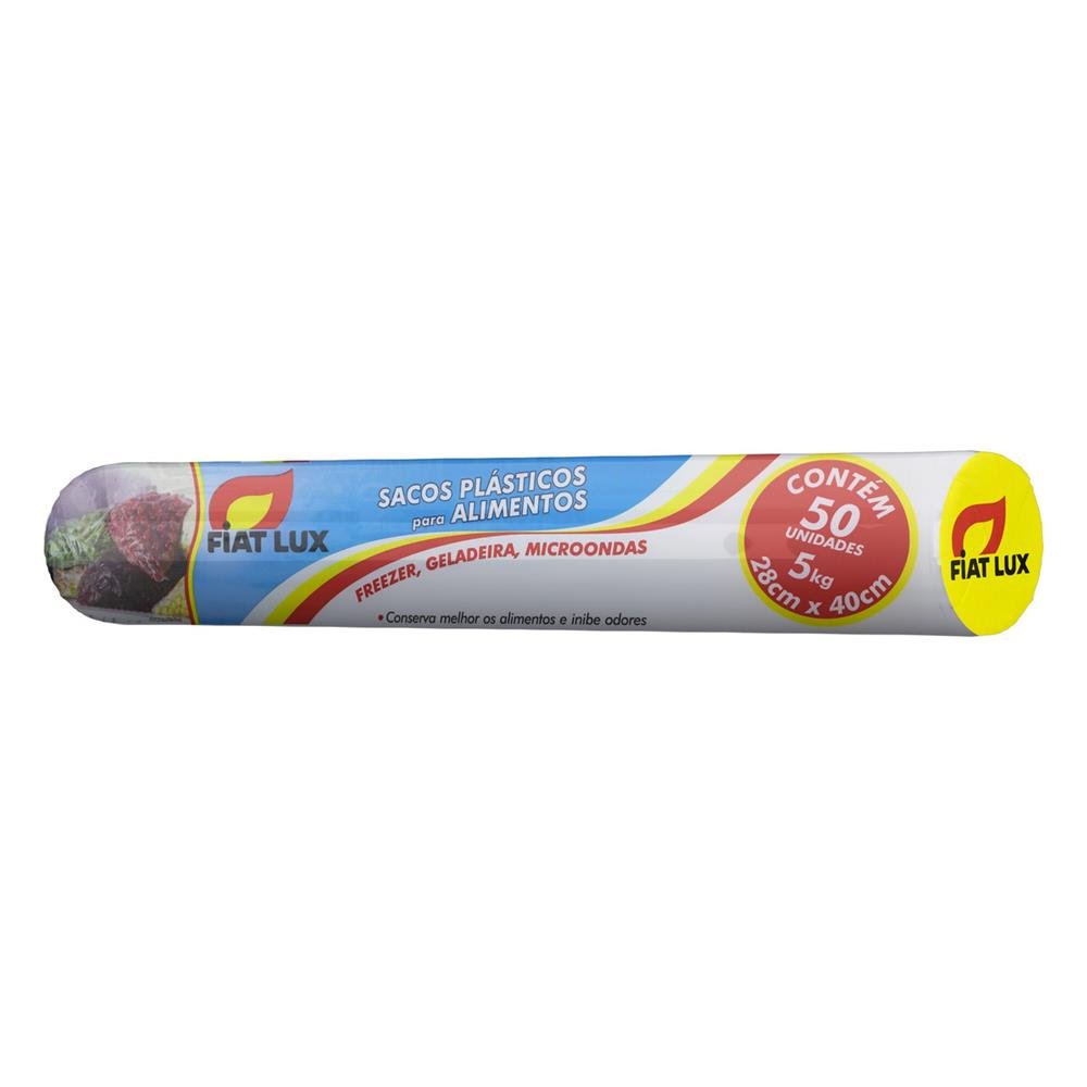 Saco Plástico Para Alimentos Fiat Lux 28 X 40Cm 50 Unidades