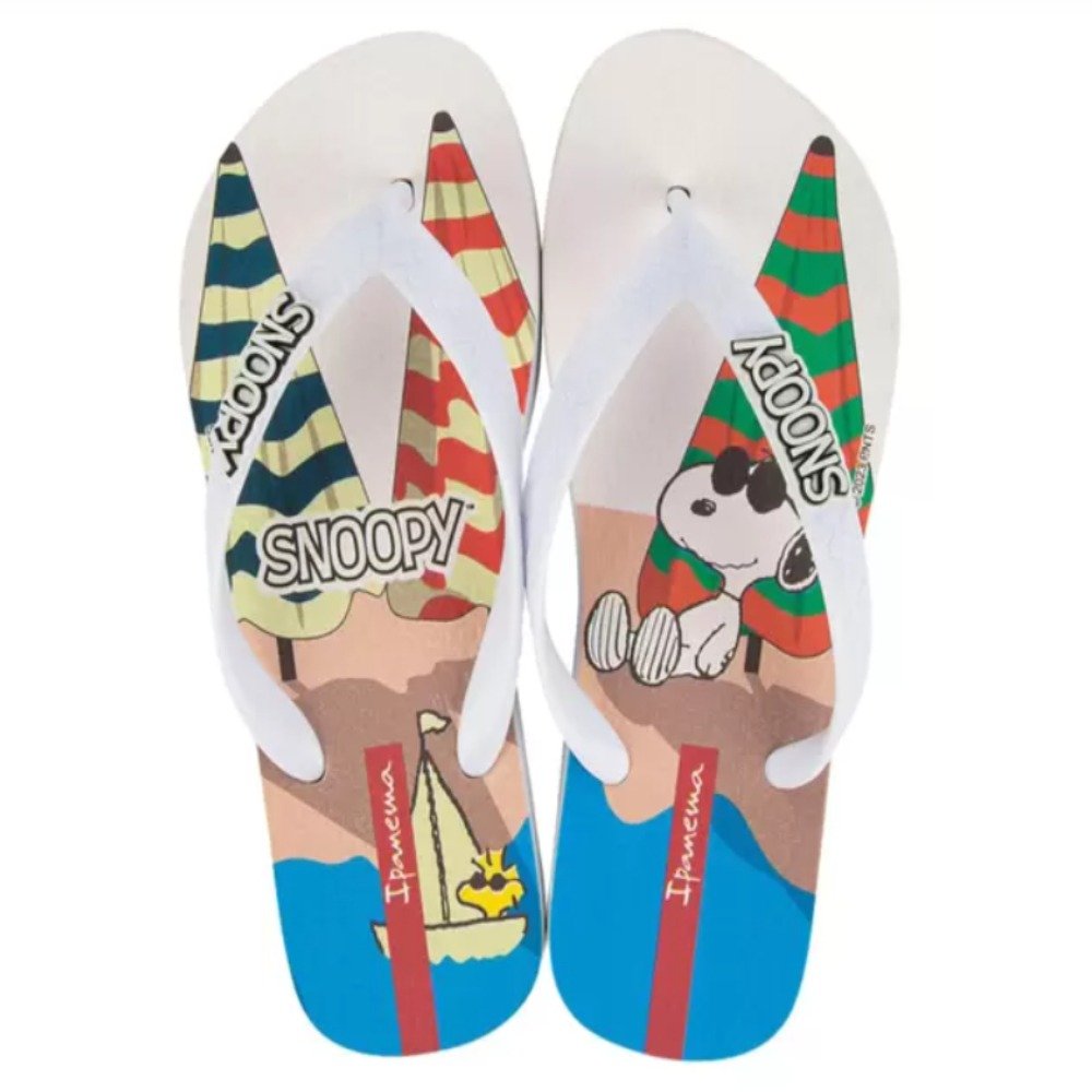 Chinelo Ipanema Snoopy 26968 (33-40) - Branco Azul Amarelo AM793