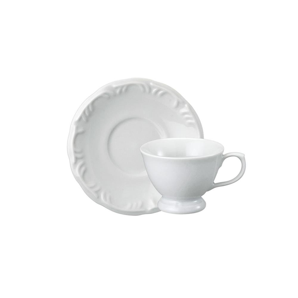 Xicara Cafe C/Pires 80Ml Porcelana Branca C6