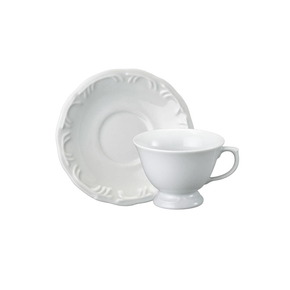 Xicara Cha C/Pires 200Ml Porcelana Branca Schmidt C6