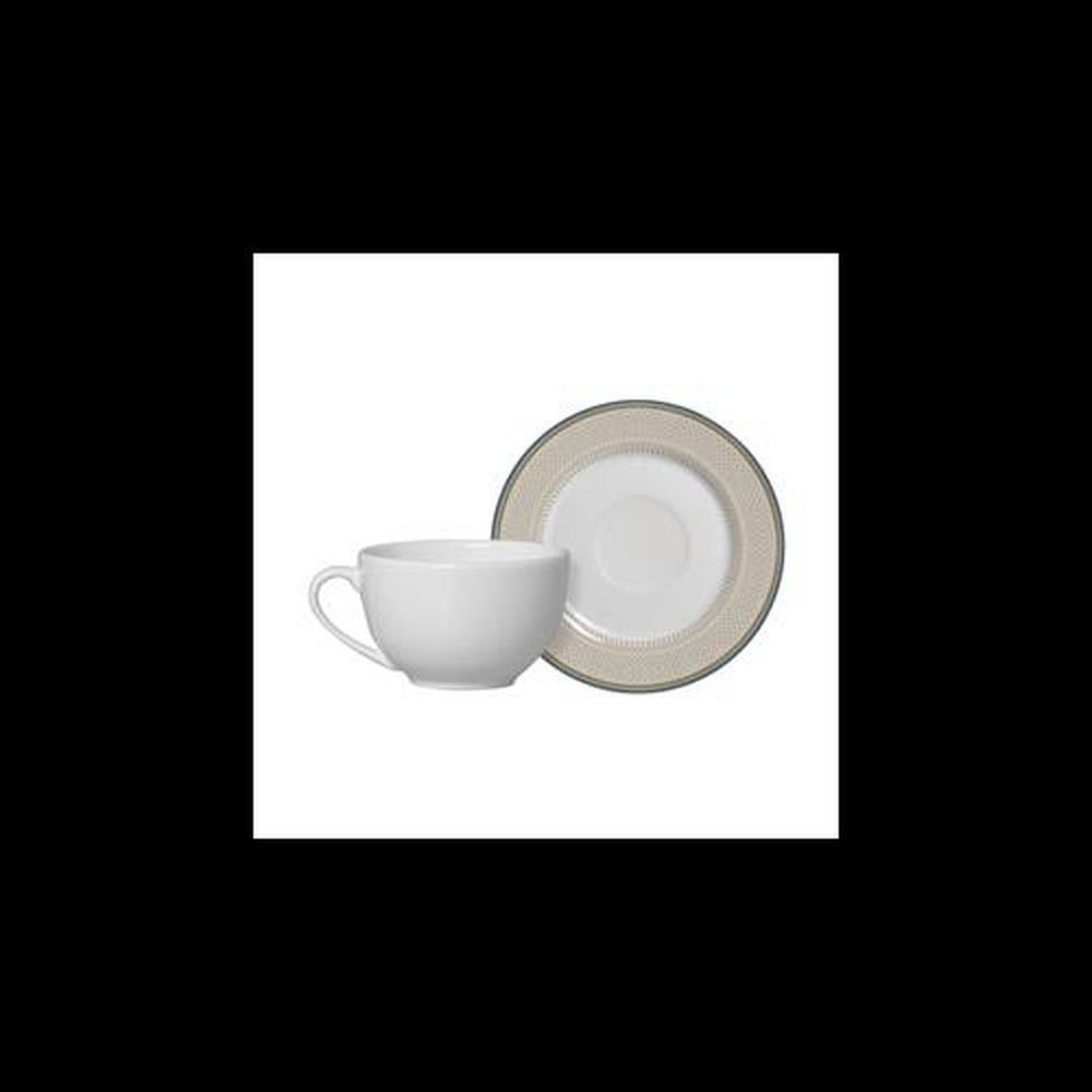 Xicara Cha com Pires 300ml Ceramica Renda C6