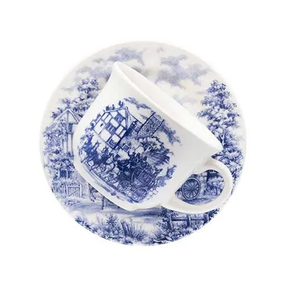 Xícara Chá Biona com Pires Donna Cena Inglesa 200ml - Embalagem com 12 Unidades