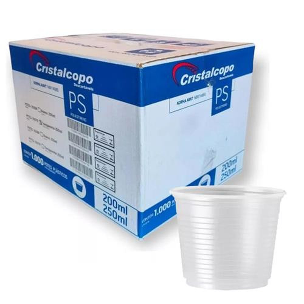 Pote Descartavel Cristalcopo 200Ml Transparente 20X50 - P-200Tr