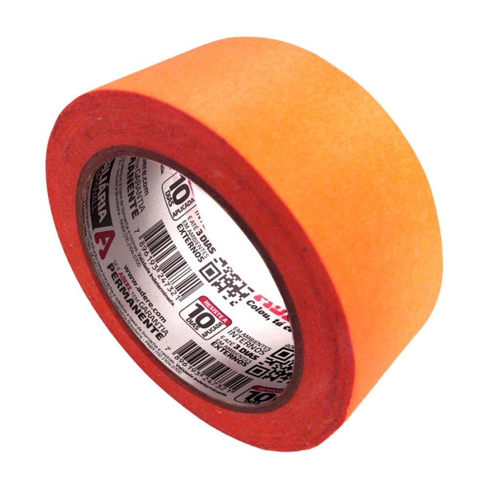 Fita Crepe Adere Laranja Pintura Imobiliária 45mmX50m