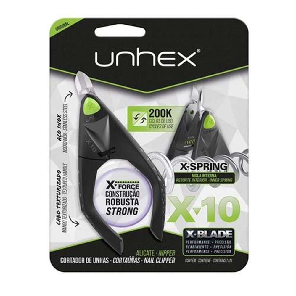 Alicate Para Unhas Unhexx10 Preto ( Verde Limao ) 1X1 Merheje Rf.01010074
