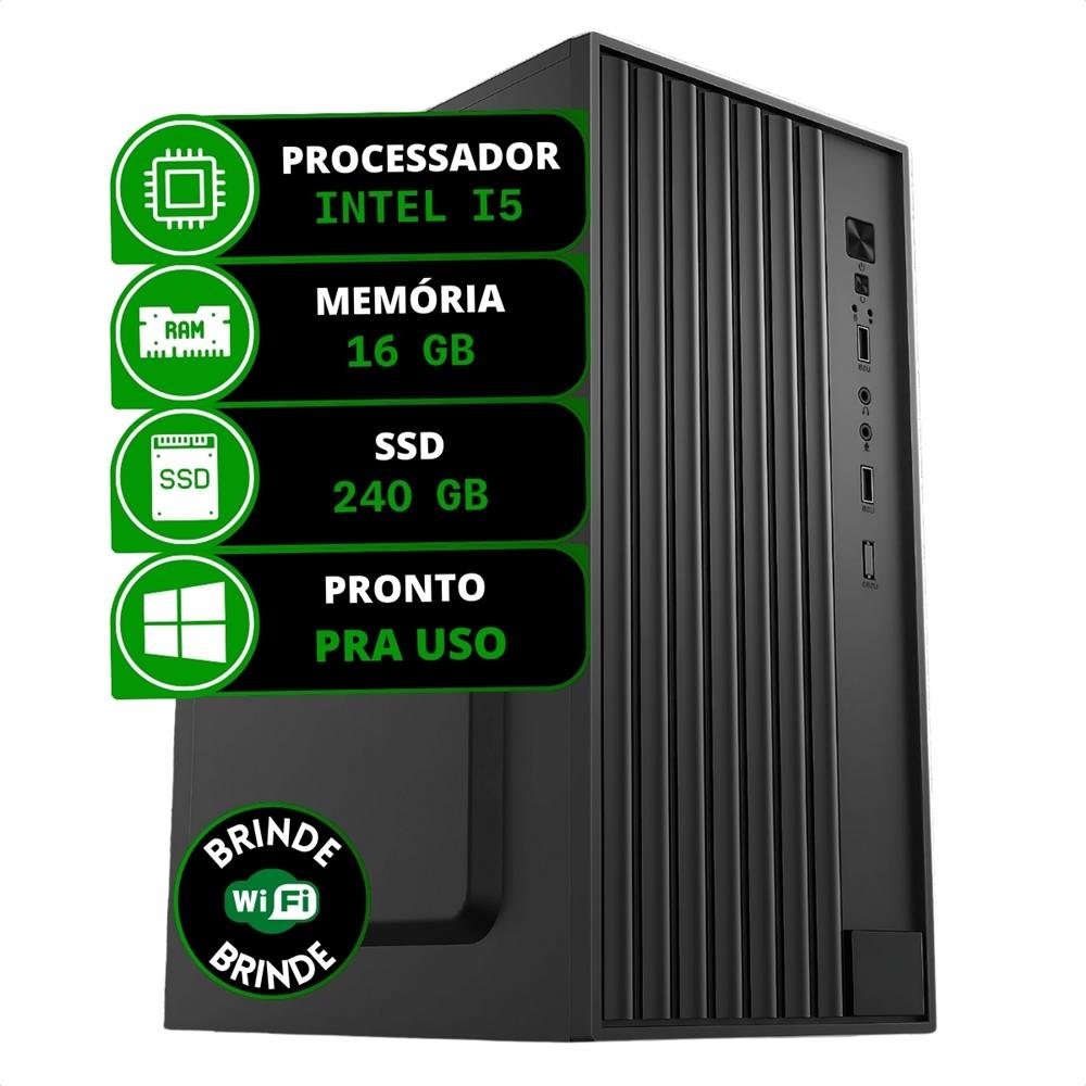 Computador Cpu Intel Core I5 2ªG Memória 16GB SSD 240GB