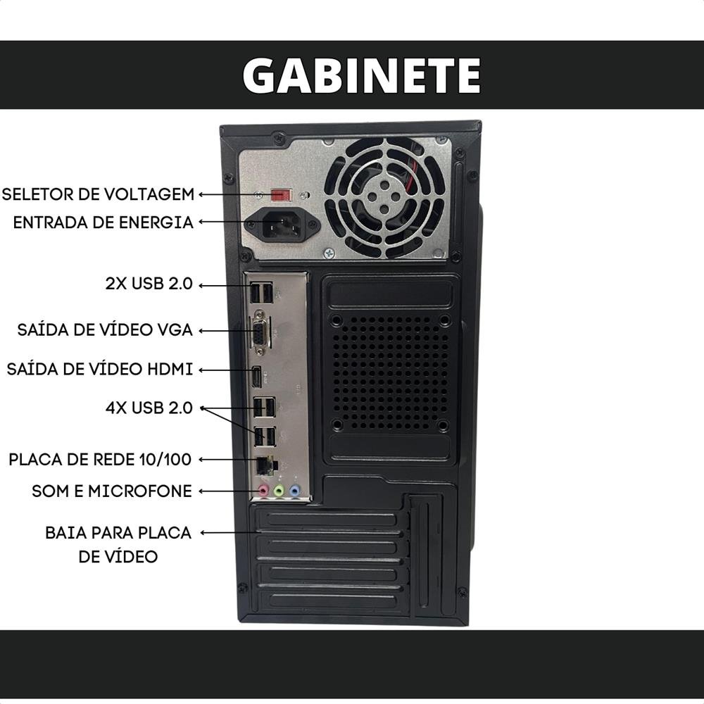 Computador Cpu Intel Core I5 2ªG Memória 16GB SSD 240GB