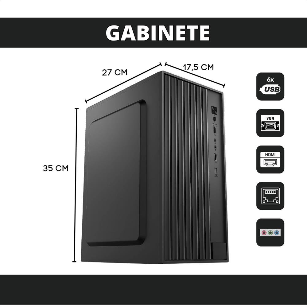 Computador Completo Intel Core i5 2ªG Memória 8GB SSD 240GB com Monitor 19" Mouse Teclado