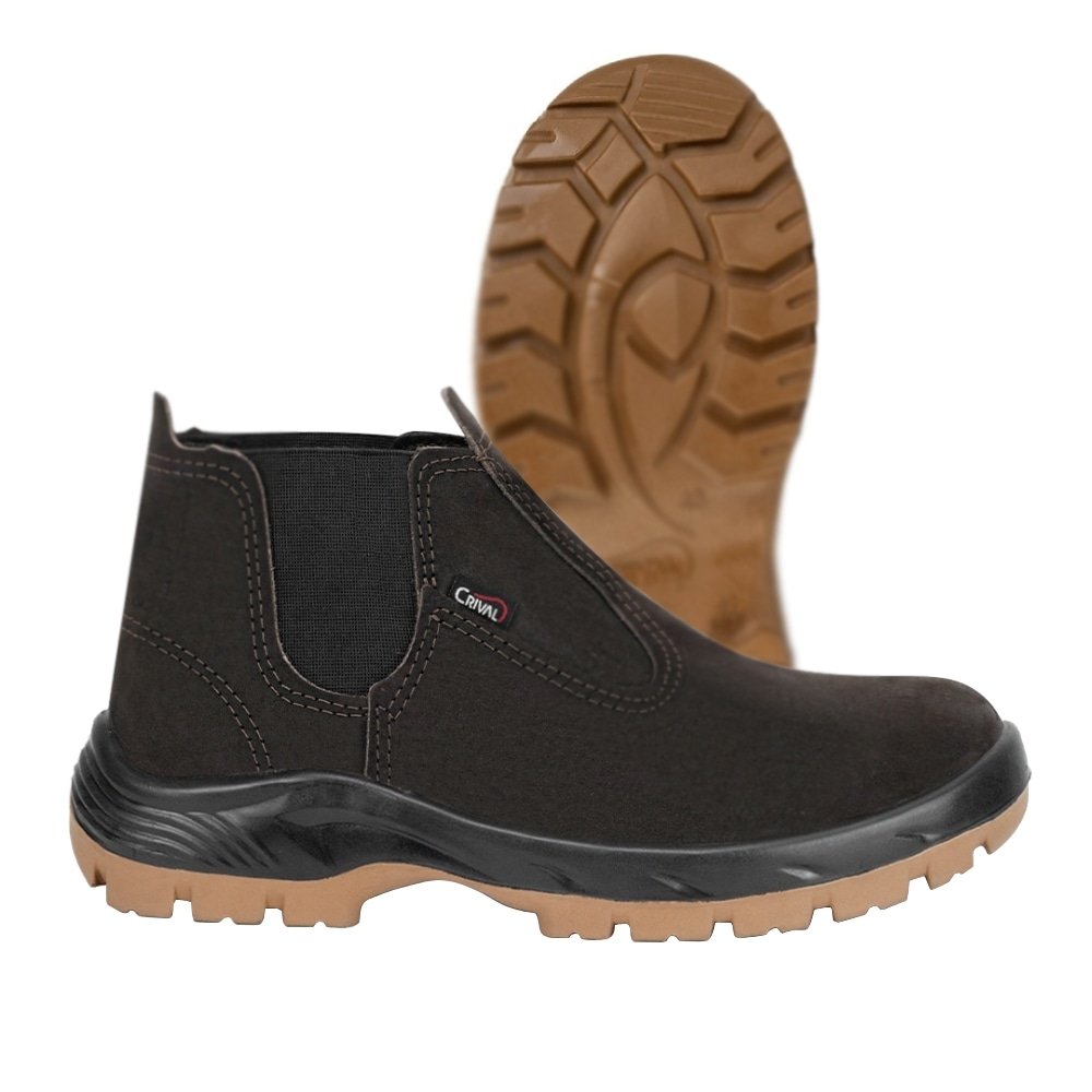 Botina Segurança Crival Agro Nobuck PU Bidensidade CA40099 Café Plus Biqueira PVC 36