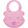 Babador Infantil Lolly De Silicone Pega Migalhas Rosa