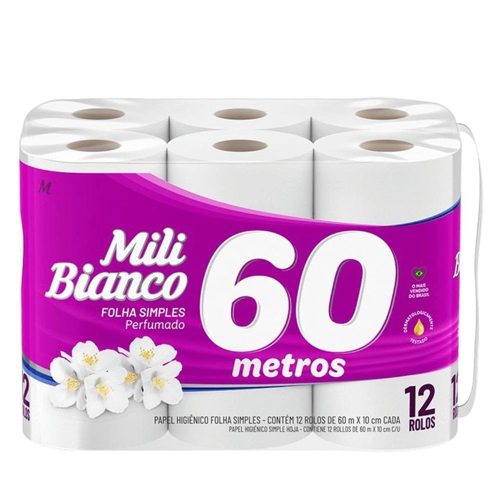 Papel Higienico Bianco 60Metros 8X12 Perfumado