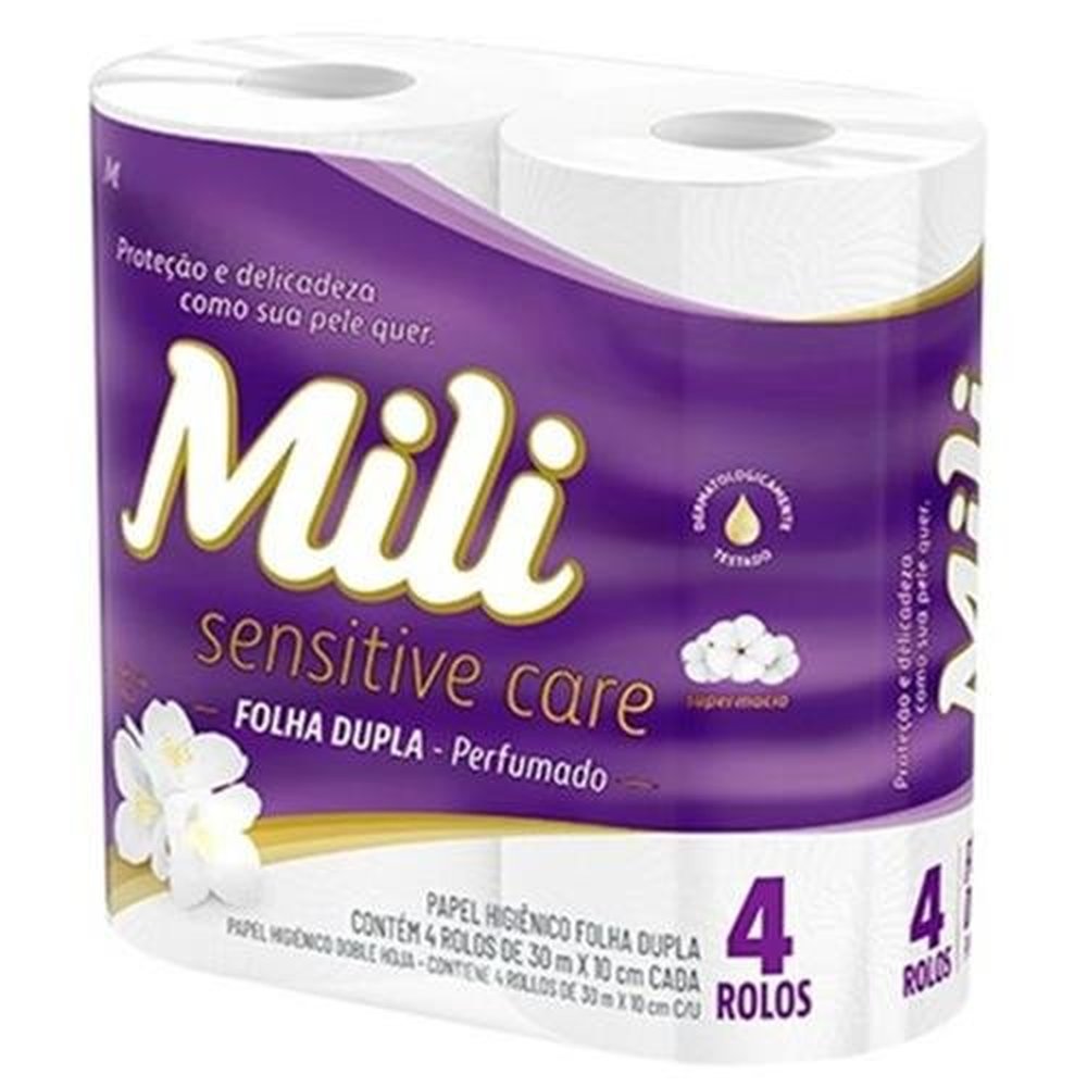 Papel Higienico Mili Folha Dupla 30Metros 24X4 Perfumado
