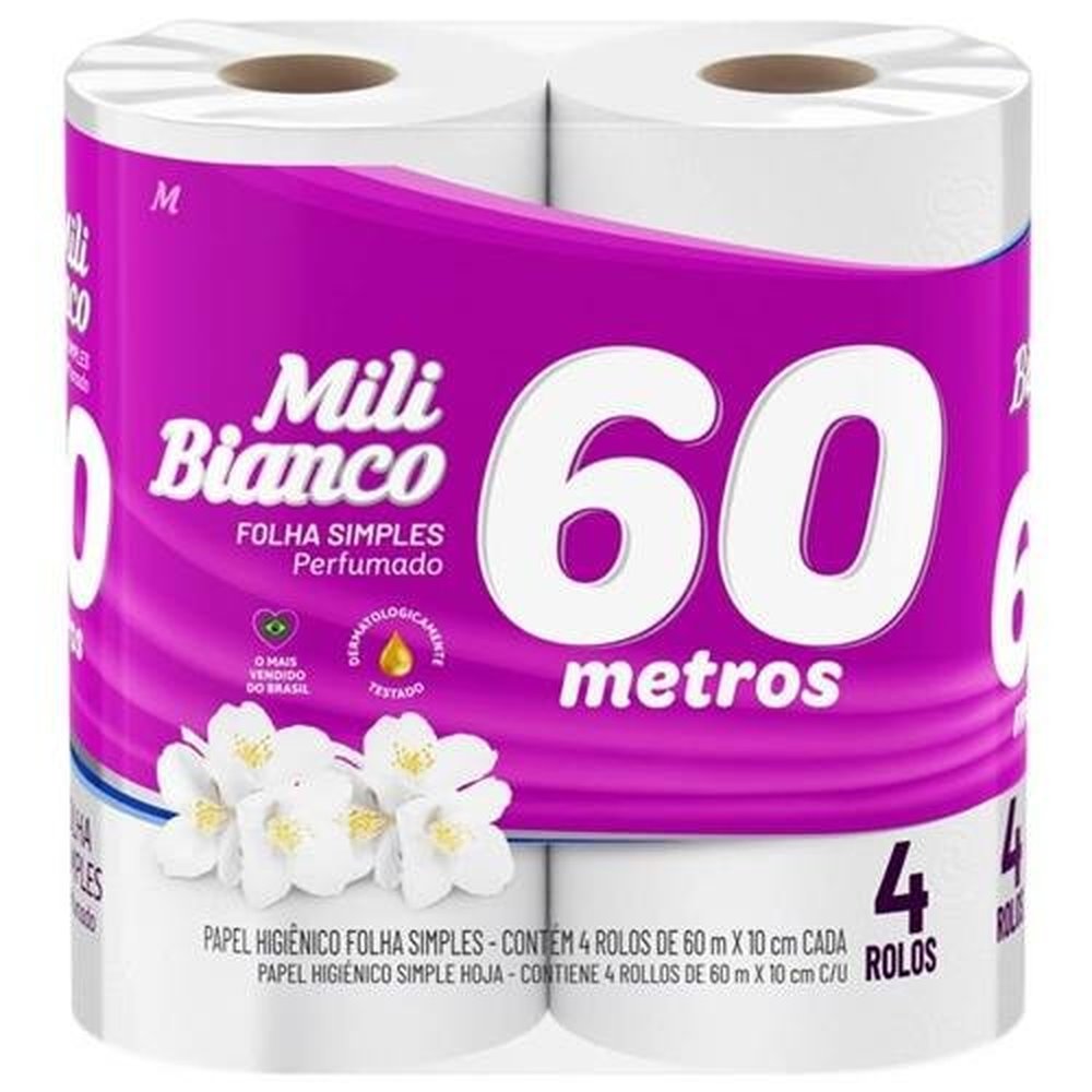 Papel Higienico Bianco 60Metros 24X4 Perfumado