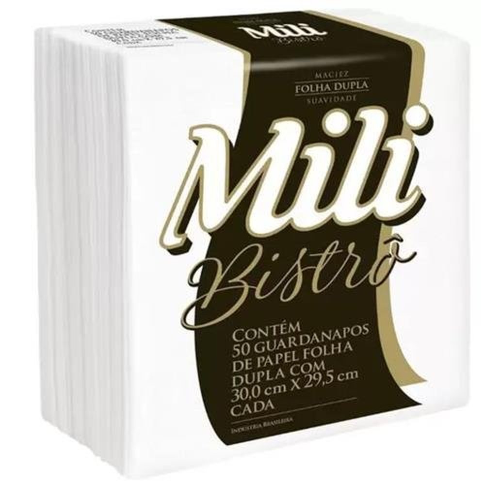 Guardanapo Papel Mili Bistro Folha Dupla 30X29.5Cm 24X50