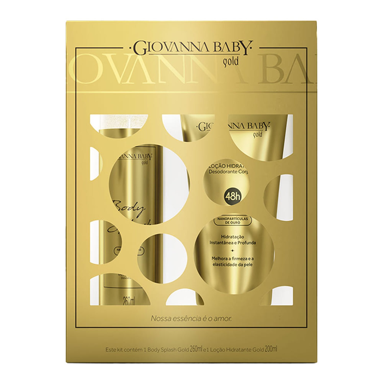 Kit Giovanna Baby Gold Body Splash 260Ml Locão Hidratante 200Ml