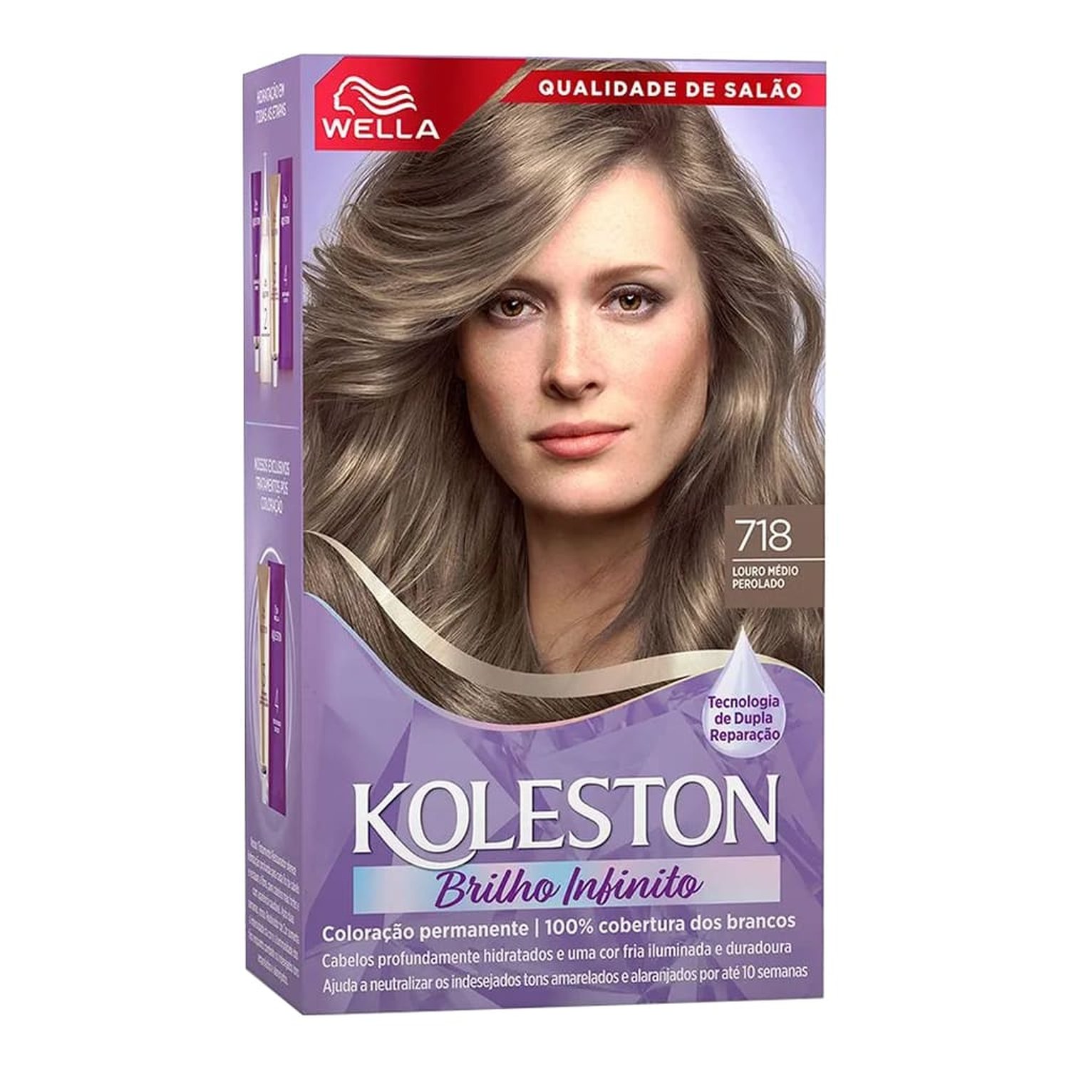 Tintura Koleston Kit 718 Louro Medio Perola Acinzentado