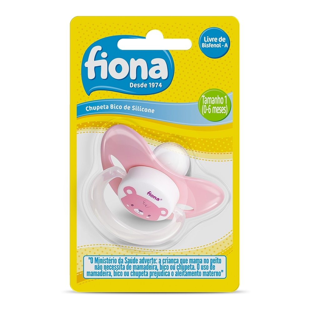 Chupeta Fiona Desenhos Ortodôntica Silicone Tamanho 1 Rosa