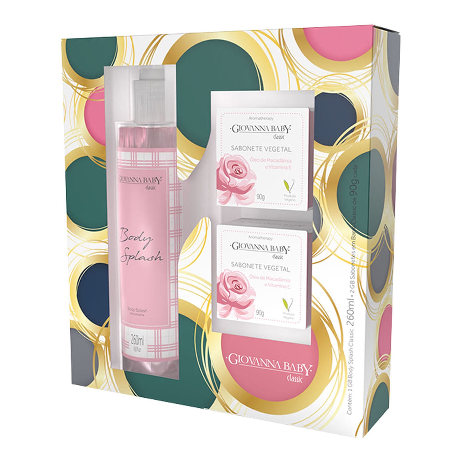 Kit Giovanna Baby Classic Body Splash 260Ml + 2 Sabonete Vegetal 90G