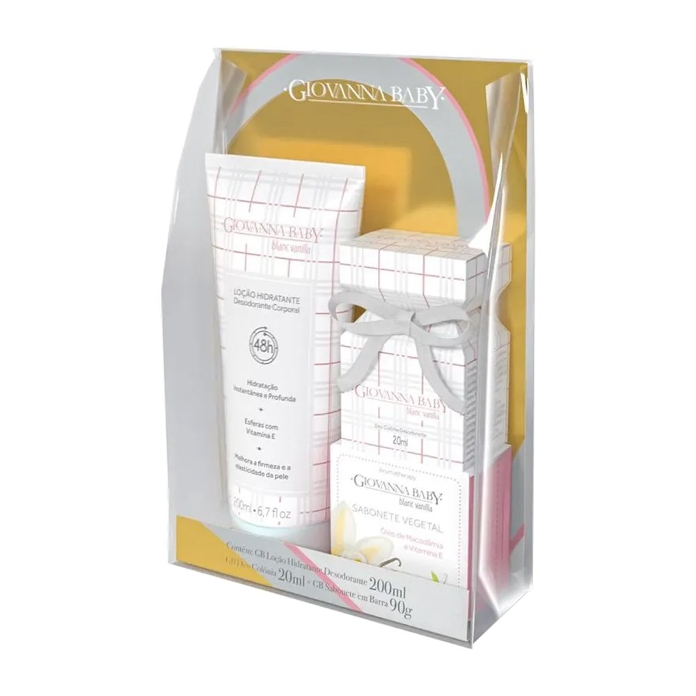 Kit Giovanna Baby Colonia Blanc 20ml + Locao 200ml + Sabonete 90g