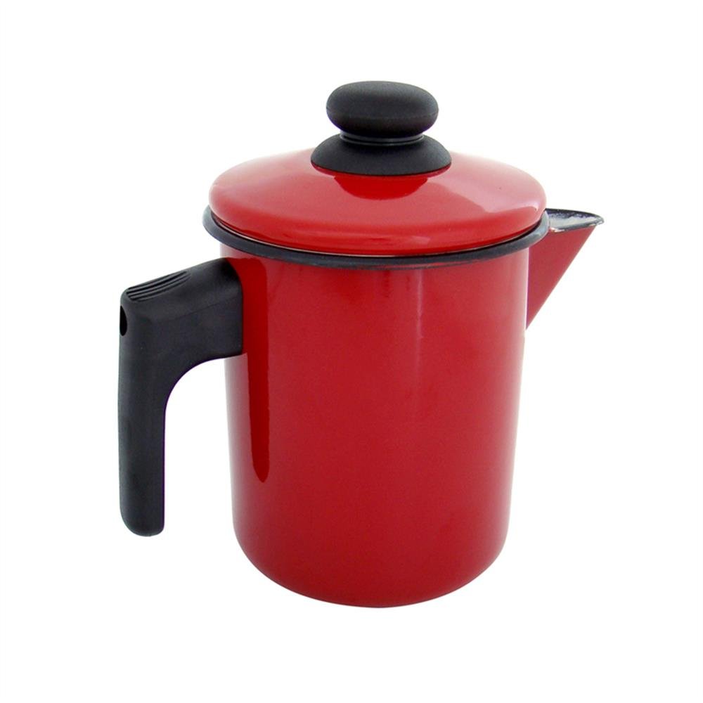 Leiteira Esmaltada 10/0,9L Tampa Vermelha Metallouça C2