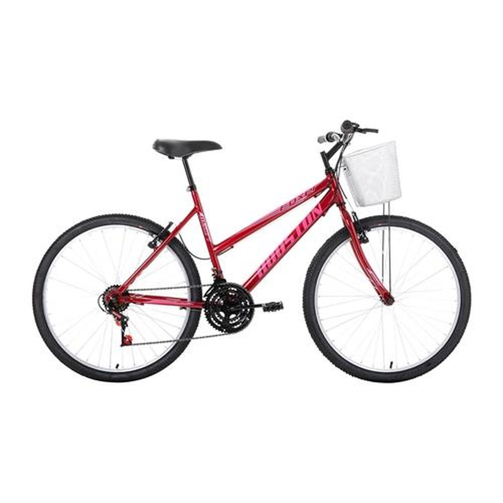 Bicicleta Adulto Houston FM262S Foxer Maori | Freio V-Brake Aro 26 com Cesto Vermelho