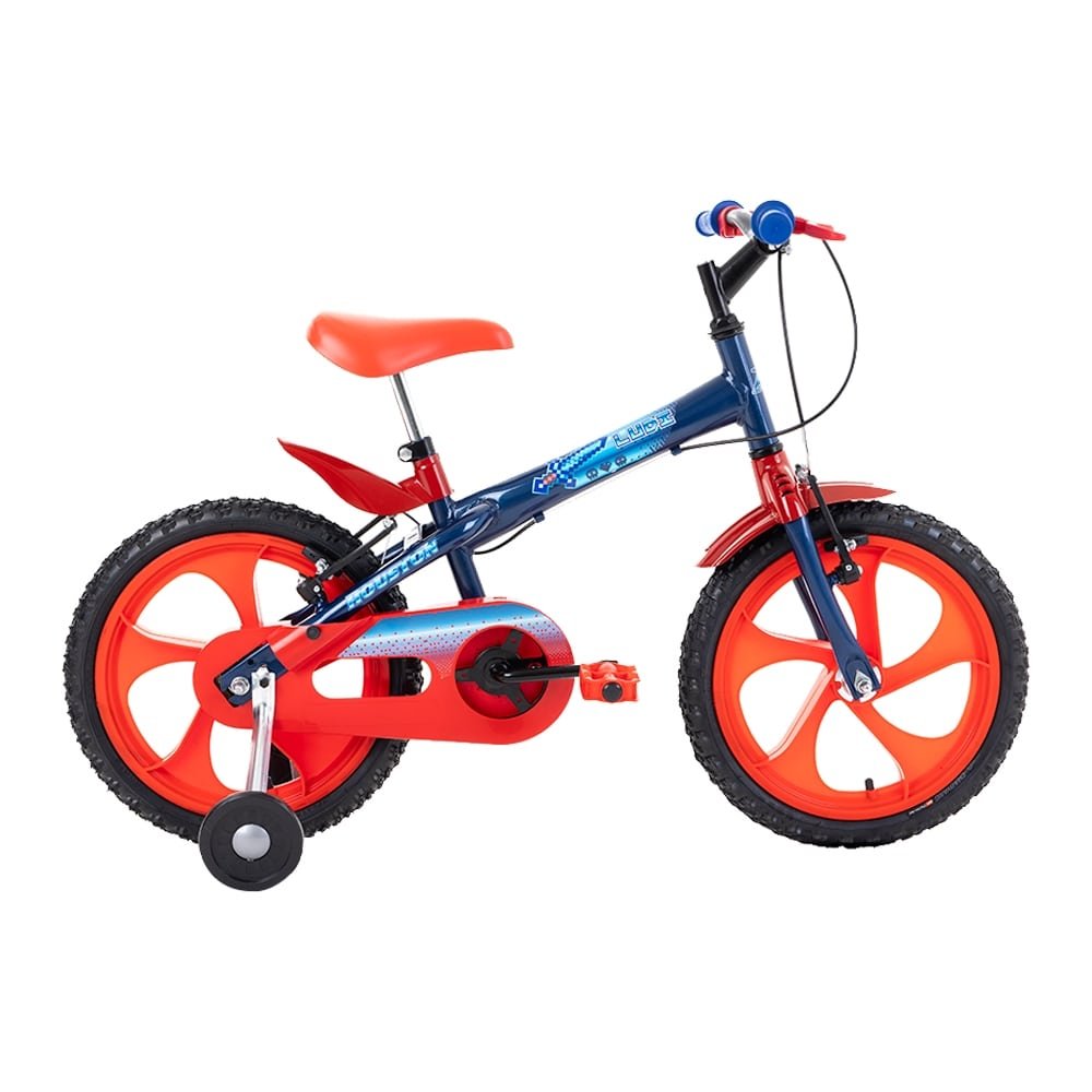 Bicicleta Infantil Houston LD161S Ludi | Freio V-Brake Aro 16 Azul Escuro