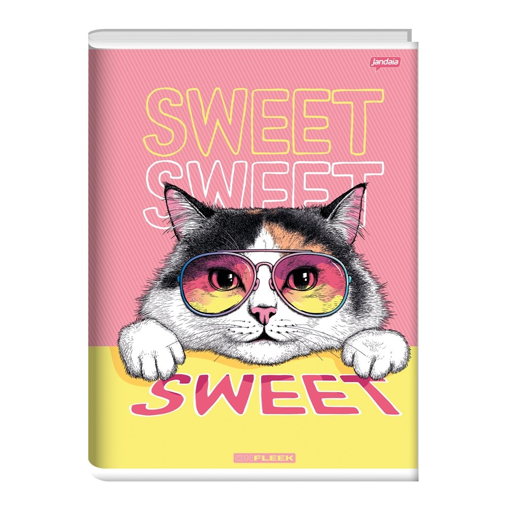 Caderno Brochurão Jandaia Capa Flexível On Fleek 60 Folhas - Embalagem com 10 Unidades