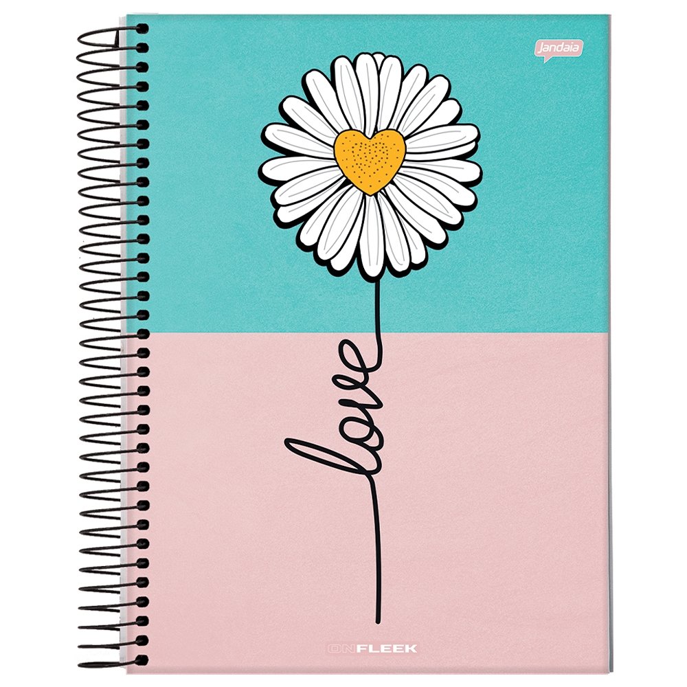 Caderno Espiral Universitário Jandaia - Capa Dura 10 Matéria On Fleek 200 Folhas - Embalagem com 4 Unidades