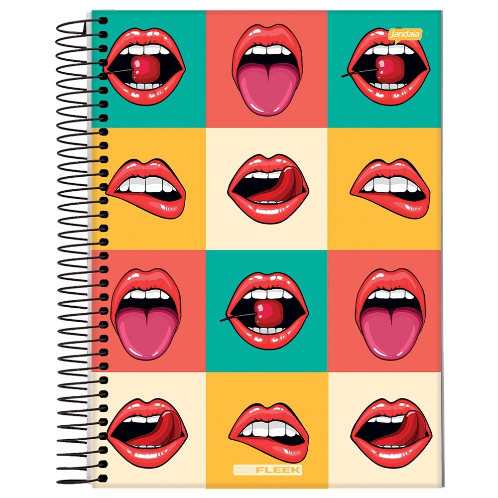 Caderno Espiral Universitário Jandaia - Capa Dura 10 Matéria On Fleek 200 Folhas - Embalagem com 4 Unidades