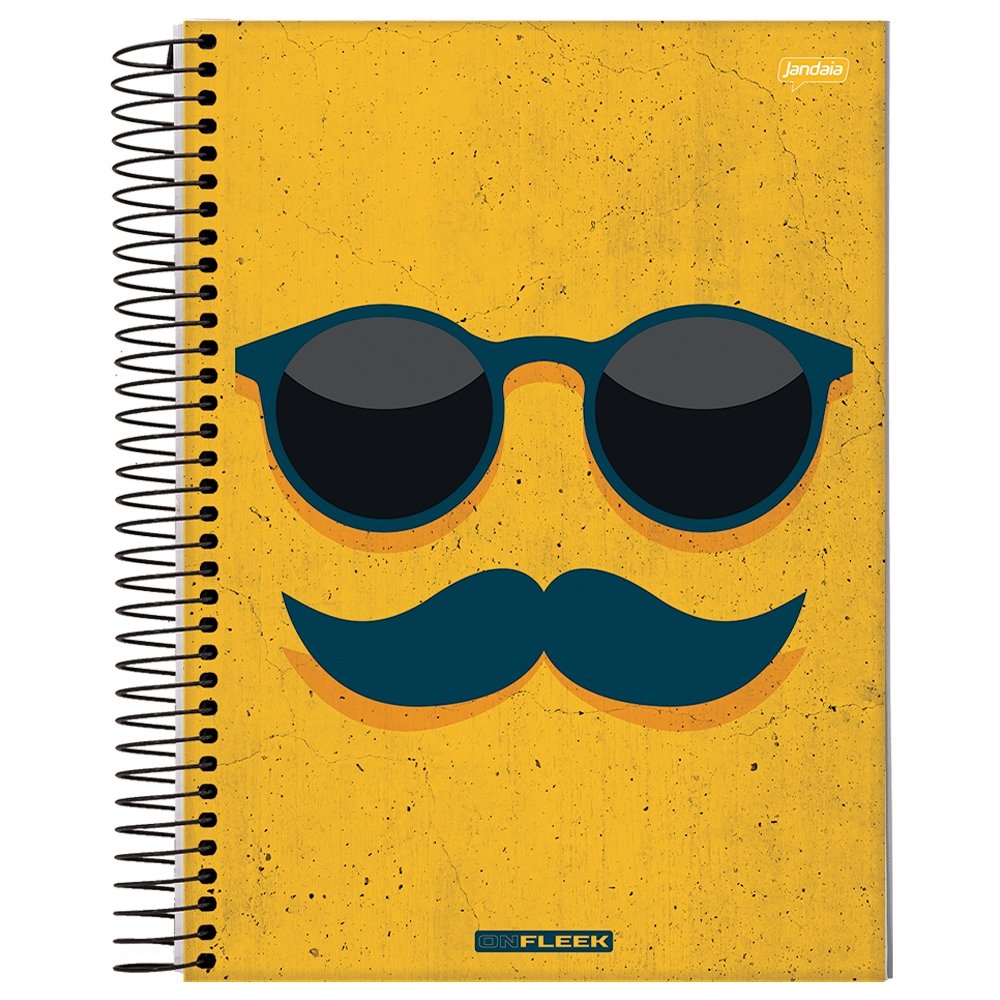 Caderno Espiral Universitário Jandaia - Capa Dura 10 Matéria On Fleek 200 Folhas - Embalagem com 4 Unidades