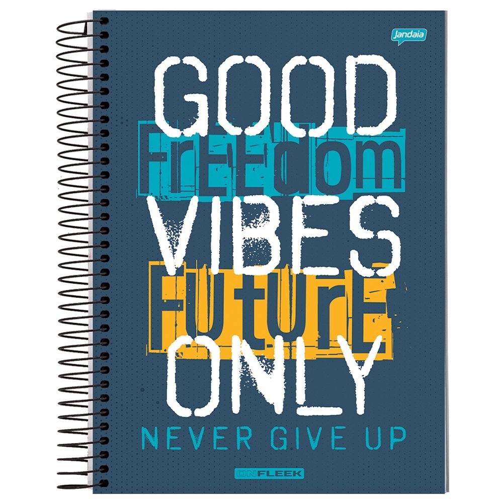 Caderno Espiral Universitário Jandaia - Capa Dura 10 Matéria On Fleek 200 Folhas - Embalagem com 4 Unidades