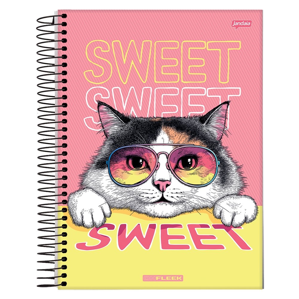 Caderno Jandaia Universitário Espiral - Capa Dura 15 Matérias On Fleek 300 Folhas - Embalagem com 2 Unidades