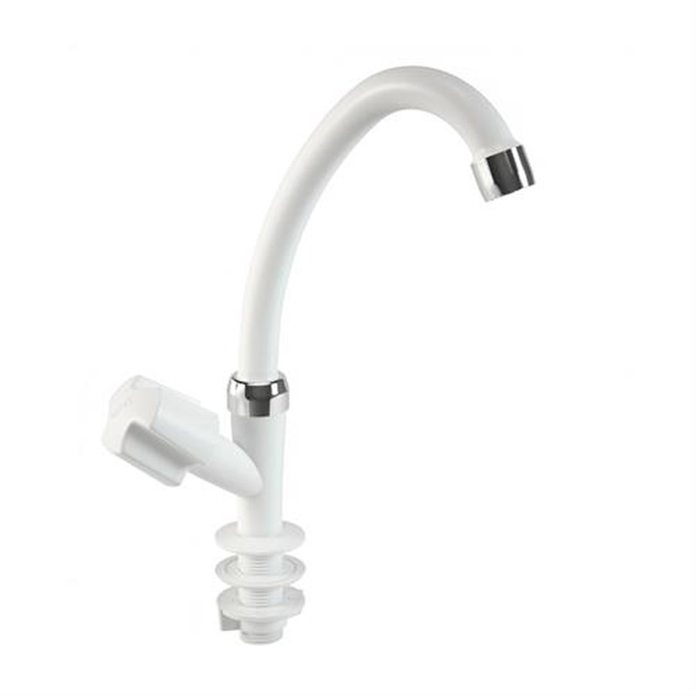 Torneira Plastico Lavatorio Mesa Bica Movel Branco/ Cromado Duda