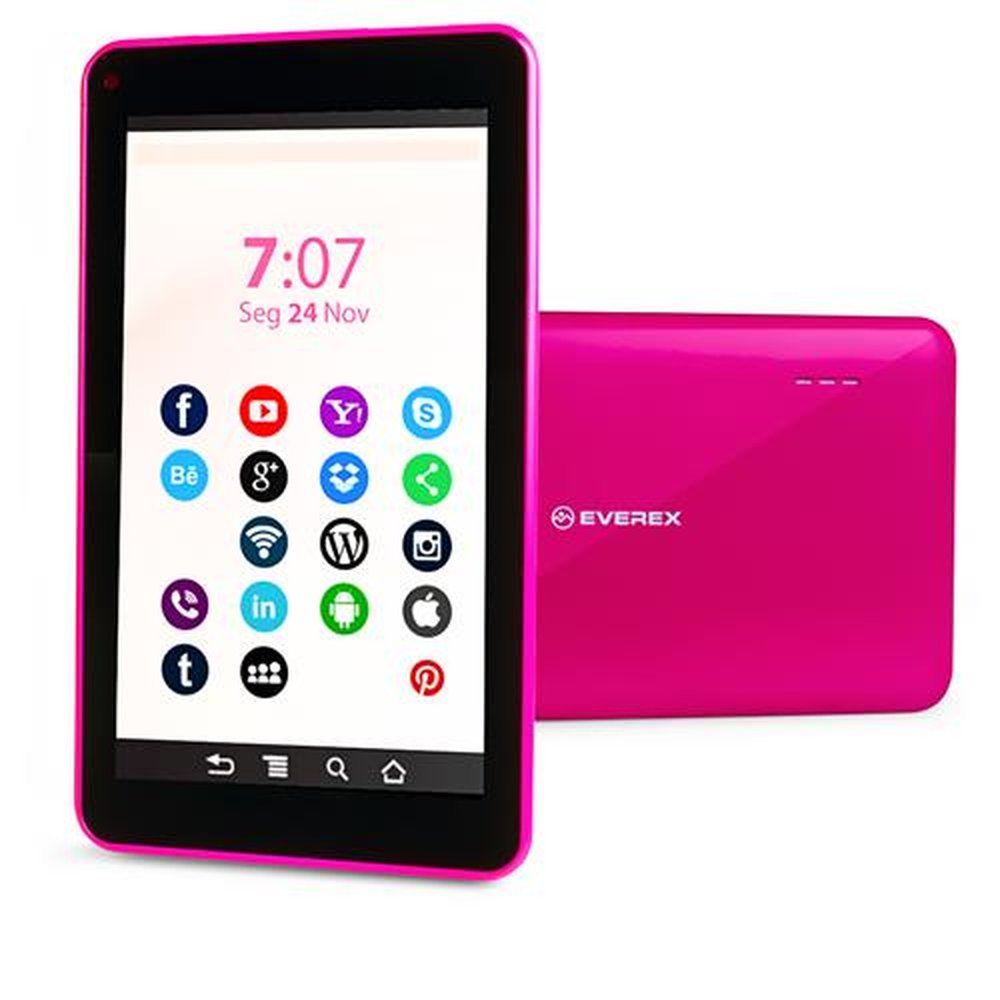 Tablet Quad Core, Tela 7", 1Gb , 16Gb, Bluetooth, Android 8.1 - Rosa - Everex