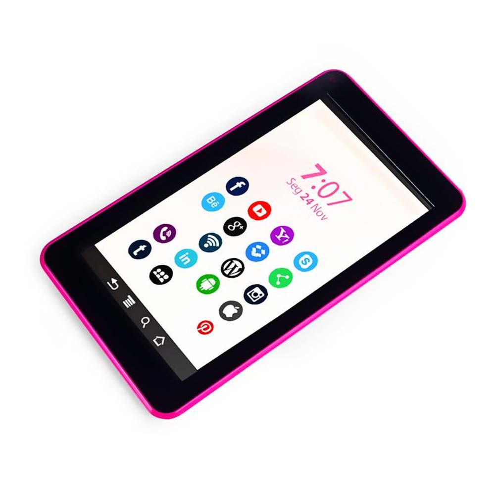 Tablet Quad Core, Tela 7", 1Gb , 16Gb, Bluetooth, Android 8.1 - Rosa - Everex