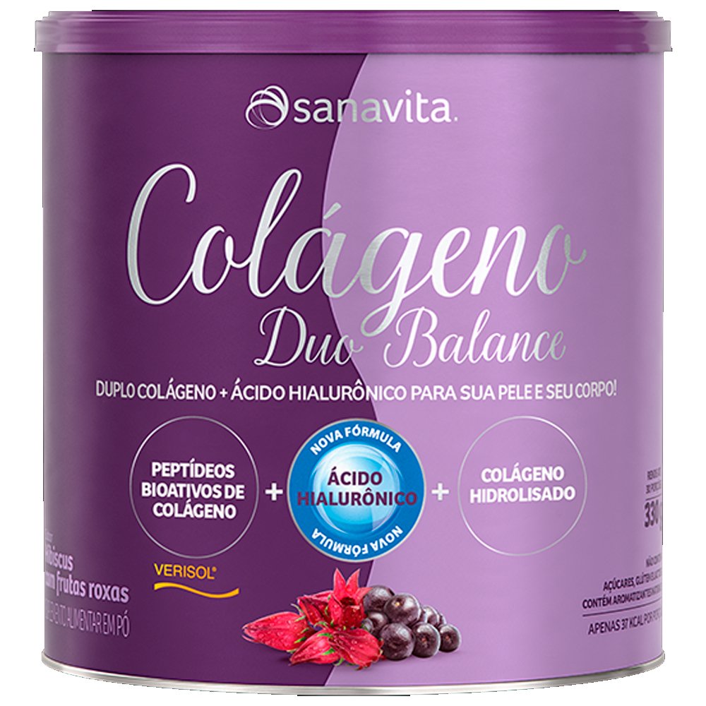 Colageno Duo Hibiscus/frutas Roxas Sanavita 330g