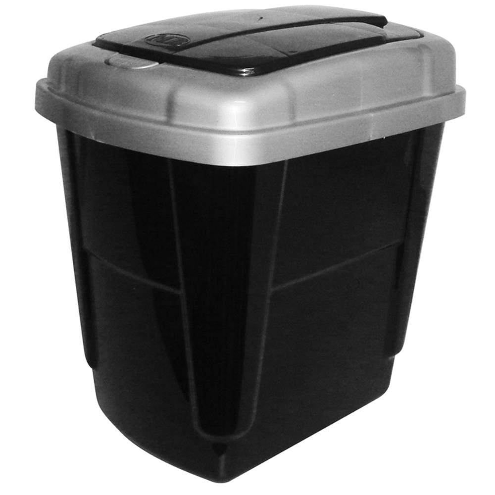 Lixeira 4,5L Pia Plastica Preta/Prata Mb C6