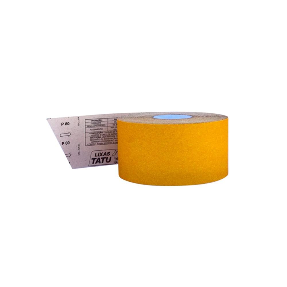 Lixa Rolo Madeira Amarela 80 Papel 12X45 Tatu