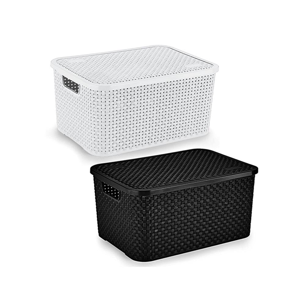 Caixa Organizadora 16L C/Tampa Rattan Nitron C6