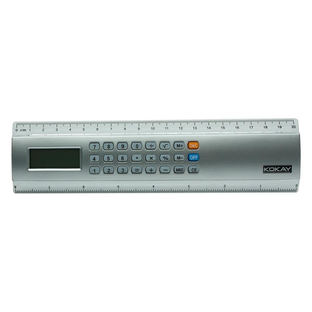 Régua 20CM Com Calculadora 8 Dígitos