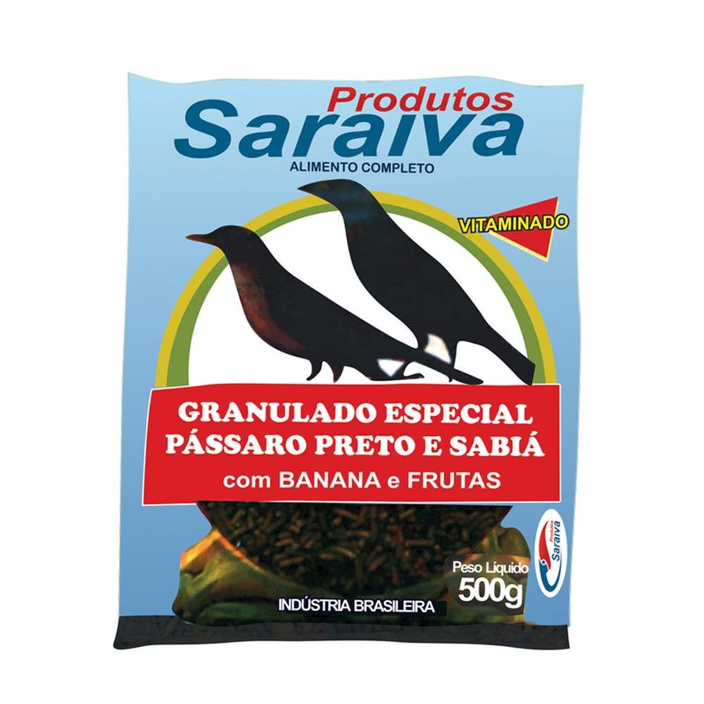 Ração Granulada P/Passaro Preto C/Banana 10X500g